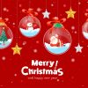 Merry Christmas Santa Claus & Gifts Greeting Card Vector