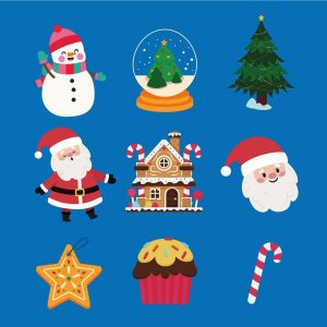 Flat Christmas Elements Collection – Holiday Vector Graphics Set